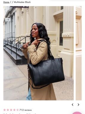 Poppy & Peonies Black Large Tote